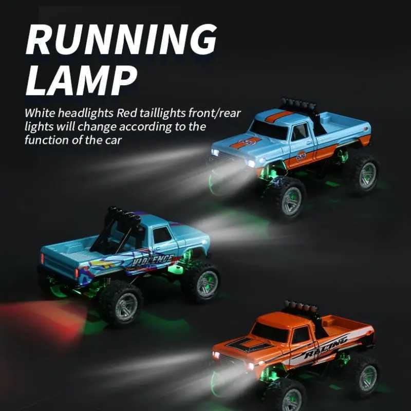 RC Off-Road Monster Truck 1/64 Remote Control Mini Climbing Car Alloy Material 24G Remote Control Electric Off-Road Vehicle Y251127
