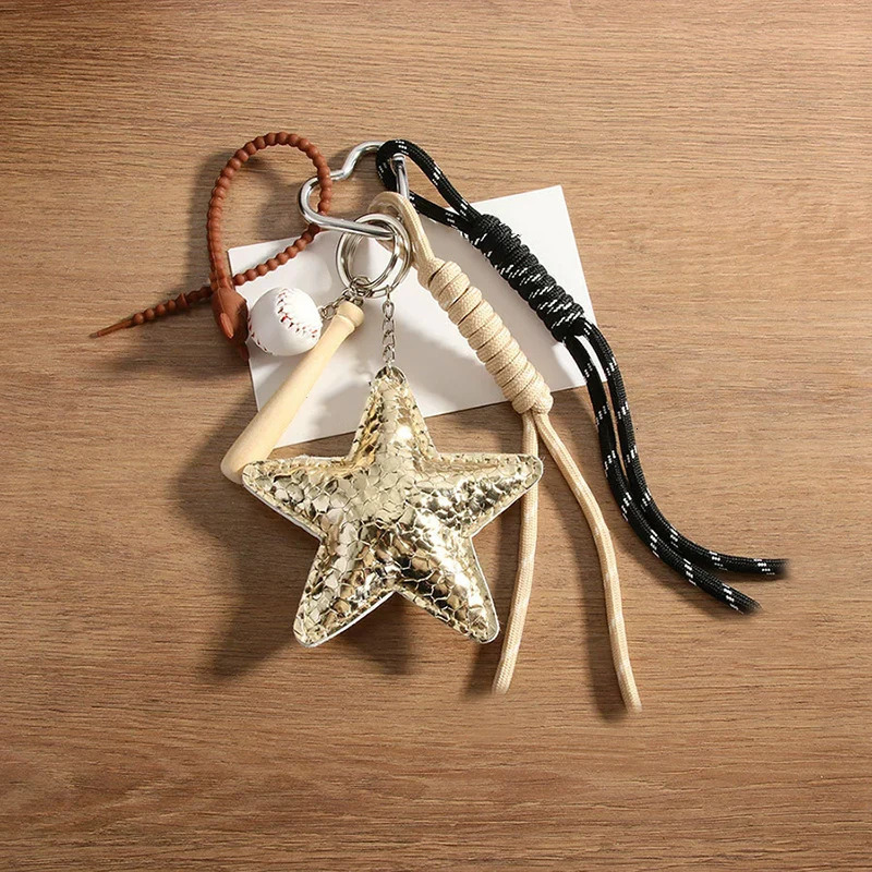 Leather Bag Premium Star Puppy Braid Rope Creative Print Versatile Keychain Pendant 251124 - view 3