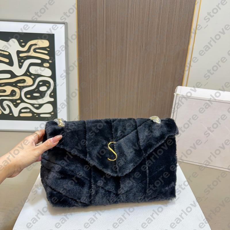 designer shoulder bags furry luxury handbag Leather suede chain bag woman sheepskin chain bags teddy fluffy envelope bag Embossed totes EXW2511271