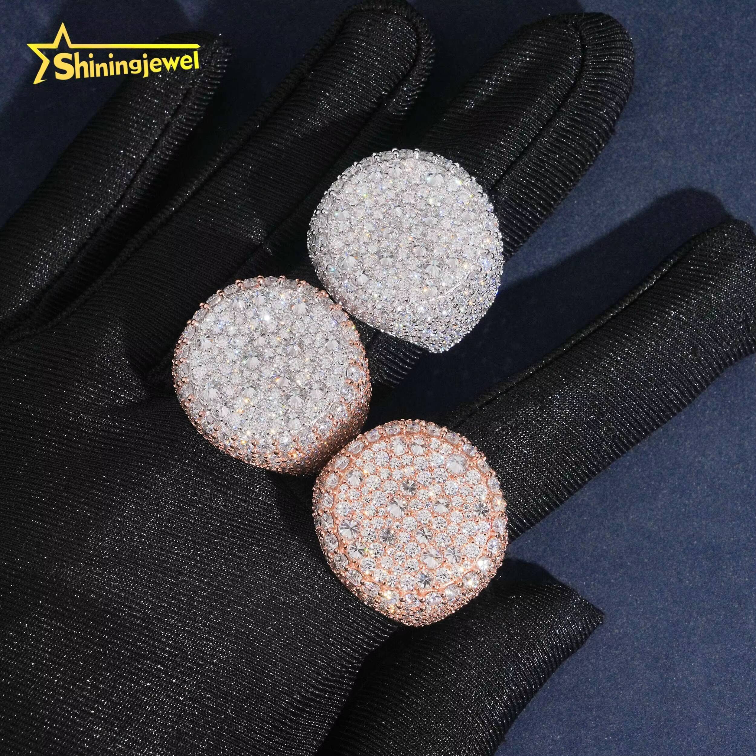 New Arrival Reverse Setting Moissanite Diamond Hip Hop Ring Iced Out Ring 925 Silver Moissanite Ring for Men