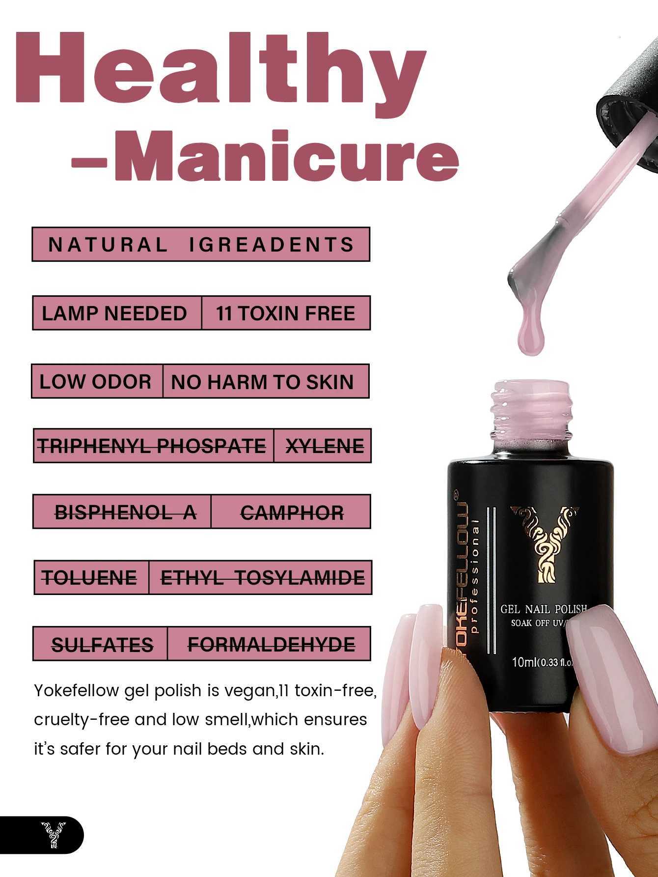 YOKEFELLOW 10ml Jelly Nude Gel Nail Polish High Quality Translucent Pink Nail Gel Varnish Soak Off UV Gel Polish Long LastingT251127