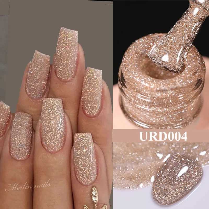 UR SUGAR 15ml Champagne Gold Sliver Reflective Glitter Gel Nail Polish Varnish Semi Permanent Soak Off UV Gel For Manicure ArtT251127