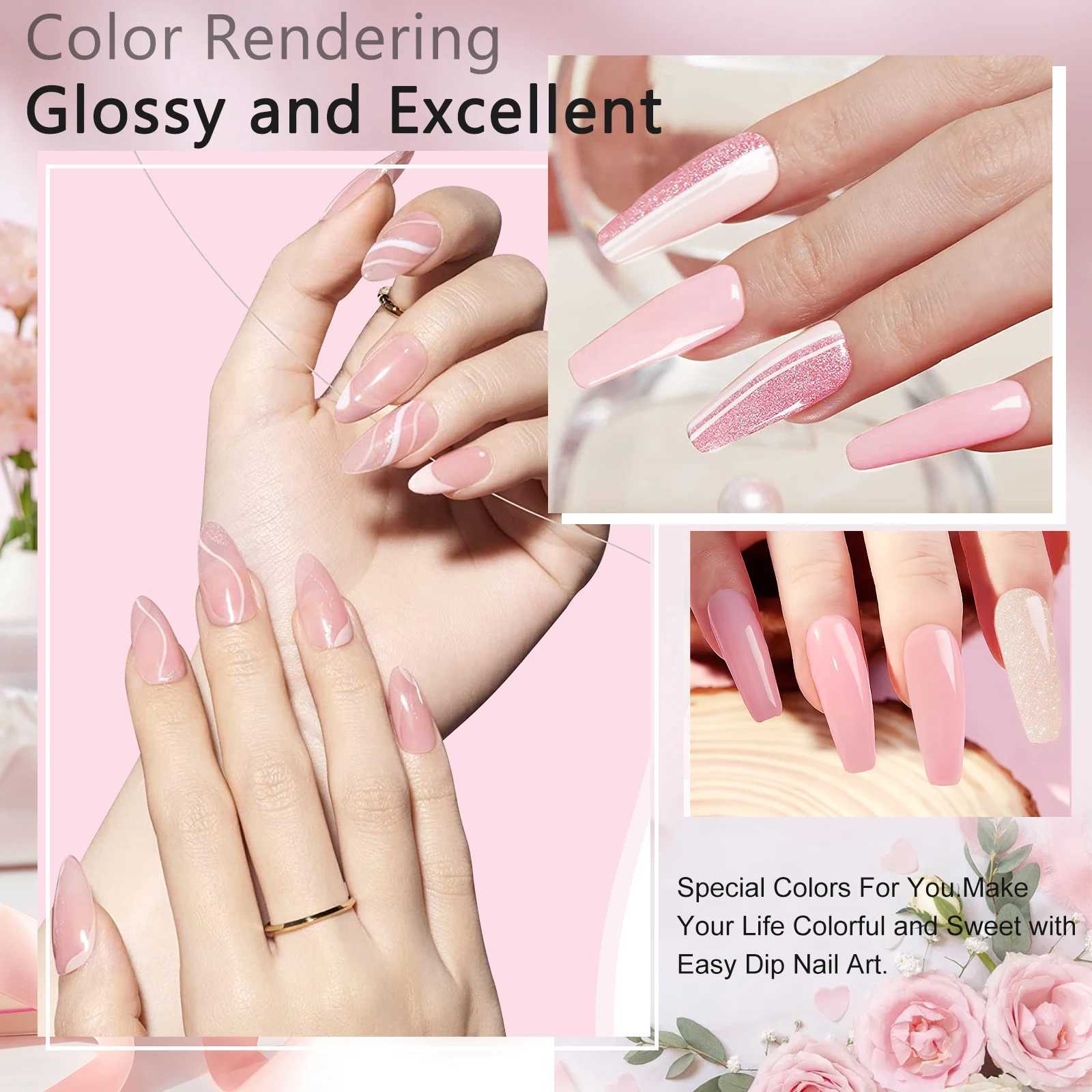 Dip Nails Powder Kit Acrylic Dipping Powder Set with Base Top Coat Activator for French Nail Art Manicure Salon DIY Gift No UVT251127