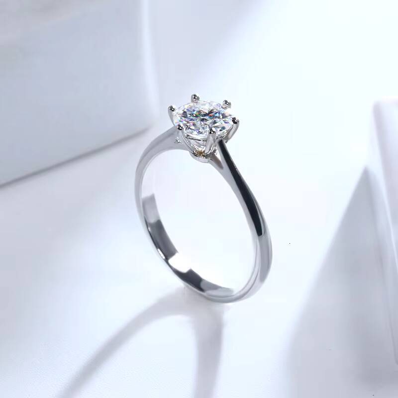 14K 18K Solid Gold Jewelry Lab Grown Diamond Ring Classic Design D VVS EX Round Brillant Cut 1 Ct Lab Diamond Ring