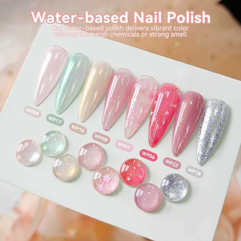 LILYCUTE 7ml Dark Red Nail Polish Water-based Colorful Glitter Sequins Air Dry No Need Cure Nail Art Supplies Gorgeous ColorT251127
