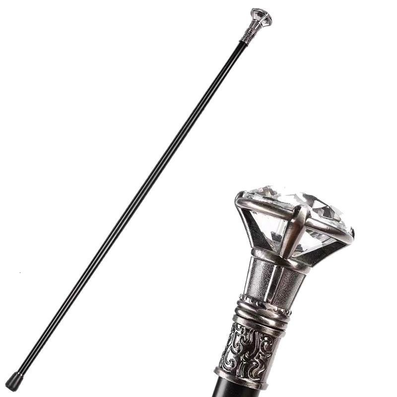 Colorful Diamond Type Golden Walking Cane Fashion Decorative Walking Stick Gentleman Elegant Cosplay Cane Knob Crosier 93cm 251022