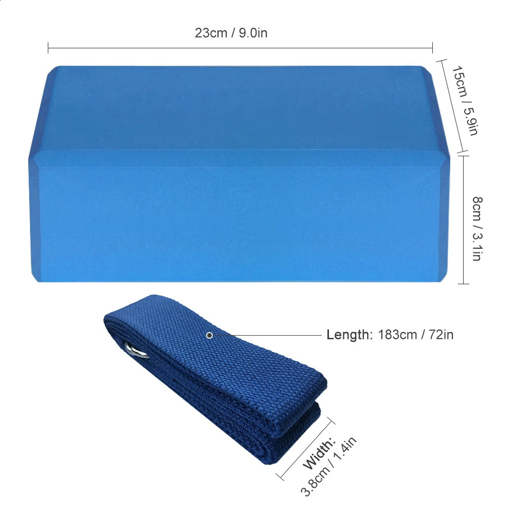 Yoga Block Indoor 2pcs EVA Yoga Blocks with Yoga Strap Foam Fitness Exercise Yoga Blocks Bricks Set for Home Gym Fitness 250421 - view 3