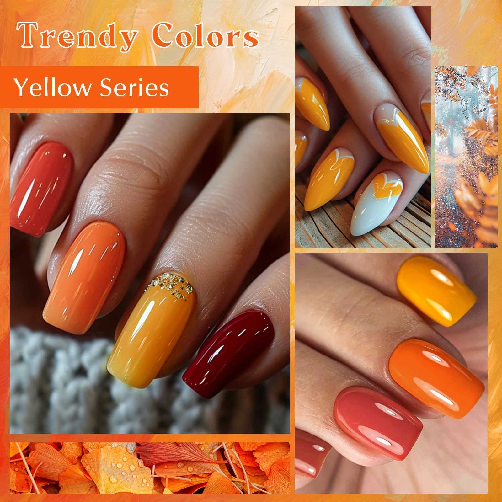 MSRUIOO 8ml Yellow Brown Glitter Gel Nail Polish Nail Supplies Autumn Winter Semi Permanent Nail Art Varnish For Nails ManicureT251127