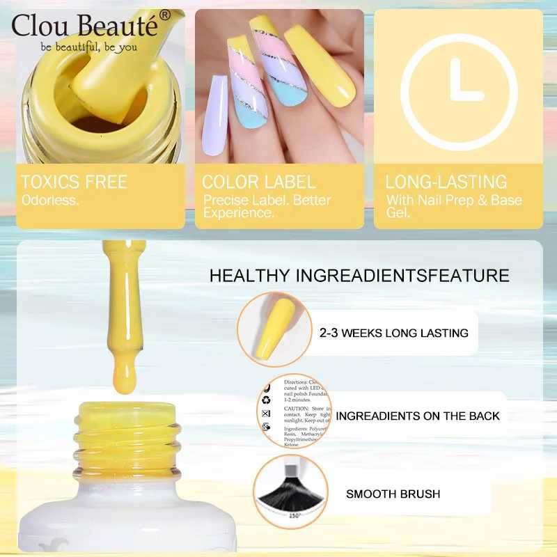Clou Beaute Jelly Color UV Gel Manicure Summer Pink Nude Gel Nail Rainbow Nail Supplies For Professionals Semi-permanent VarnishT251127