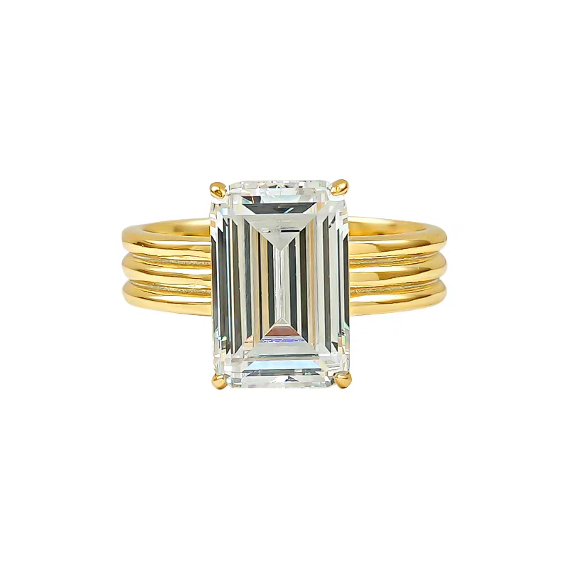 2025 Rulalei Brand Top Sell Sparkling Jewelry 100% Sterling Sier Gold Princess Cut White Lab Moissanite Dia Eternity Lady Engagement Band RIng