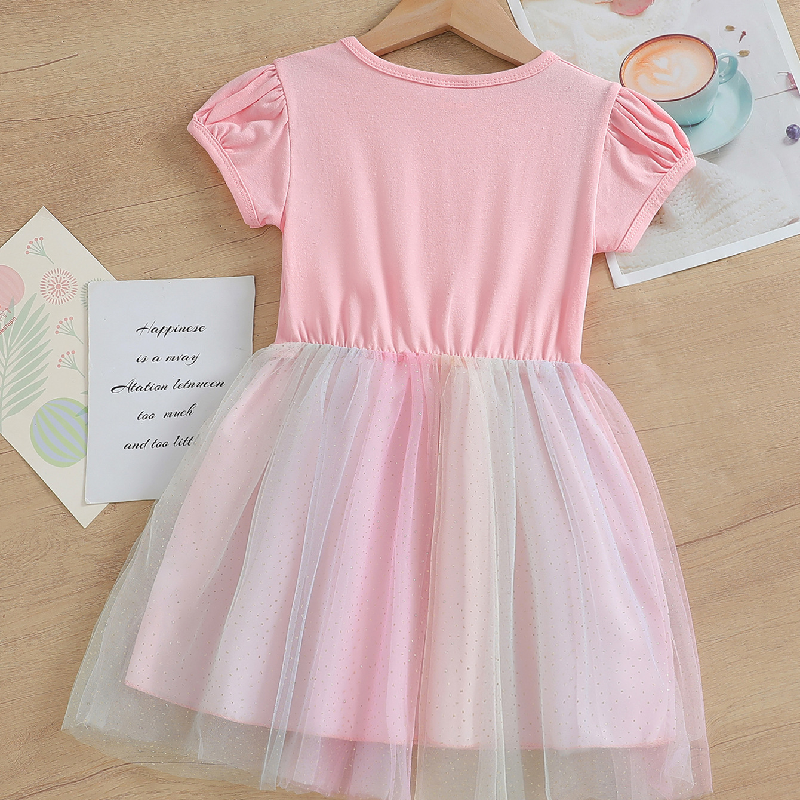 Disney girls' dress princess dress beach dress children's designer clothing summer outfit for girls girls' A-line skirt comfortable and
