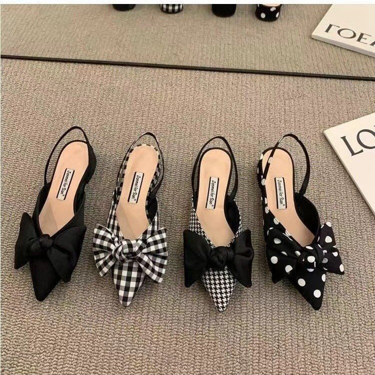 Free shipping designer Women's Summer 2025 new style fashionable and casual pointed black low-heeled foreign trade trend versatile flip-flop