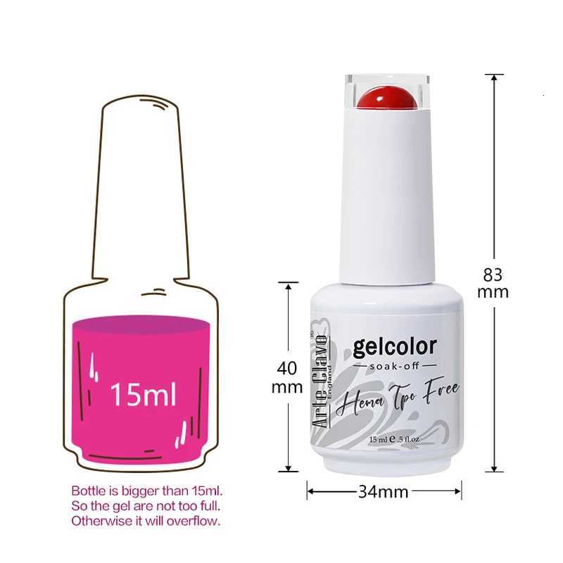 Arte Clavo 15ml HEMA TPO FREE Gel Nail Polish Pink Hybrid Nail Manicure Semi-permanent Enamels Varnish For UV LED Nails SuppliesT251127