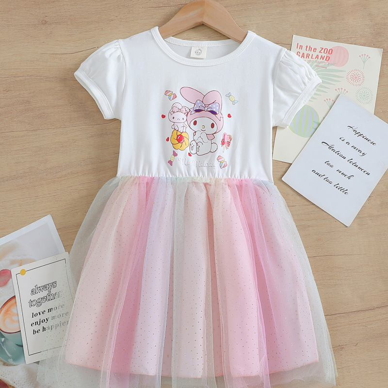 Disney girls' dress princess dress beach dress children's designer clothing summer outfit for girls girls' A-line skirt comfortable and