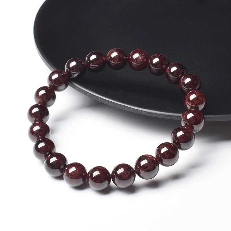Natural Garnets Red Gemstone Round Stone Beads 6mm 8mm Rhodolite Crystal Elastic for Women Men Quality Jewelry C251105