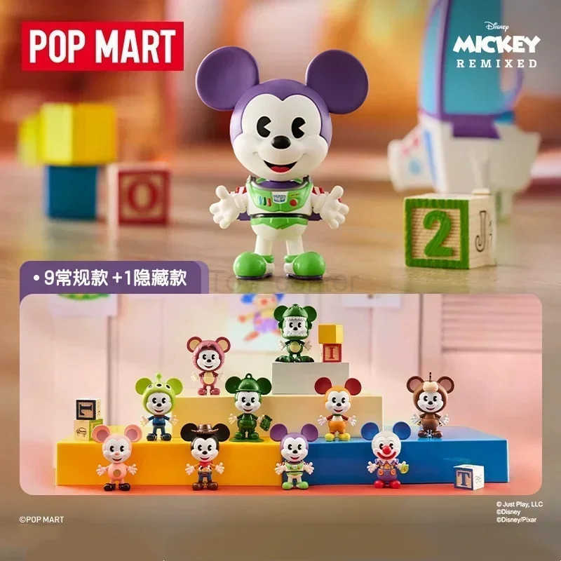 Disney POP MART Mickey REMIXED Mickey Meets PIXAR Series Genuine Blind Box Mystery Box Guess Bag Toys Doll Anime Figure Desktop H251127