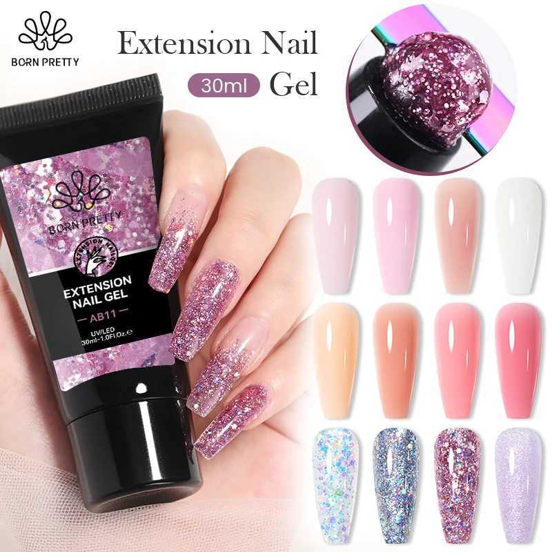 BORN PRETTY 30ml Extension Nail Gel Nail Polish Acrylic Nail Glitter Sequins Soak Off UV Extend Gel For Nail ExtensionsT251127