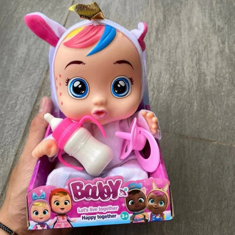 8inch 3D Weeping Babies Unicorn Baby Simulation Baby Crying Doll Creative Cute Doll For Girl Reborn Baby Vinyl Christmas Gift 251125