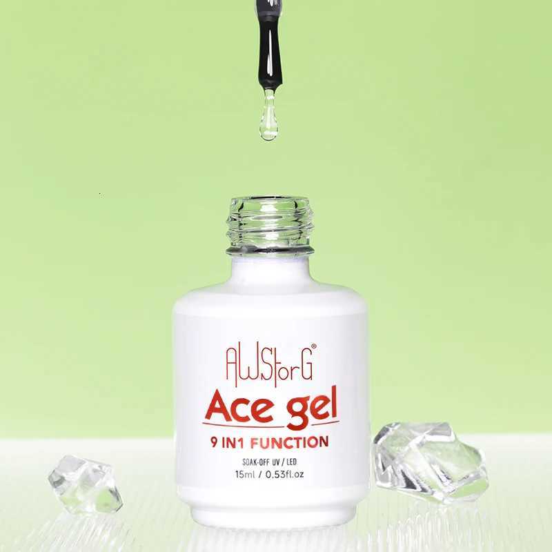 AWStorG 15ML Ace Gel 9-in-1 Nail Glue Gel Nail Polish Thickness Transparent Semi Permanent Function UV Gel Soak Off Nail ArtT251127