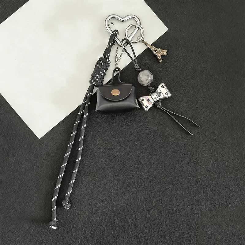Leather Rope Luxury Bag Key Chain Coin Purse Exquisite Luxury Bag Lucky Pendant Cute Phone Decor Car Key Ring Bag HangingT251127