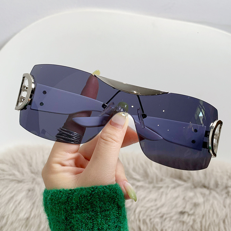 Luxury Brand Sunglasses - Large Frameless Y2K Outdoor Sports Shades - Futuristic Tech-Style Fashion Personality - 2025 New