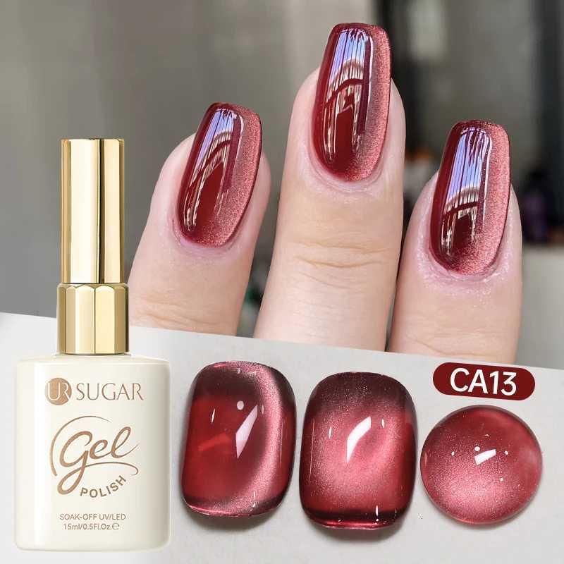 UR SUGAR 15ml Red Pink Cat Magnetic Gel Nail Polish Semi Permanent Soak Off UV LED Painting Vanrish For Manicure DIY DesignT251127