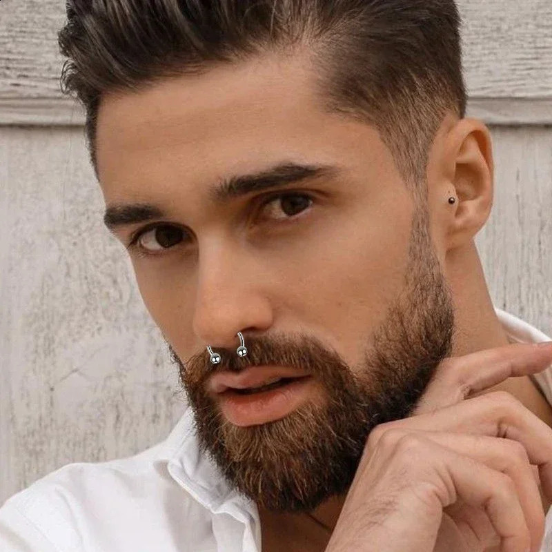 36pc/set Stainless Steel Septum Piercing Nose Ring Cartilage Earrings For Women Men Body Jewelry Punk Accessories Body Jewelry 250427