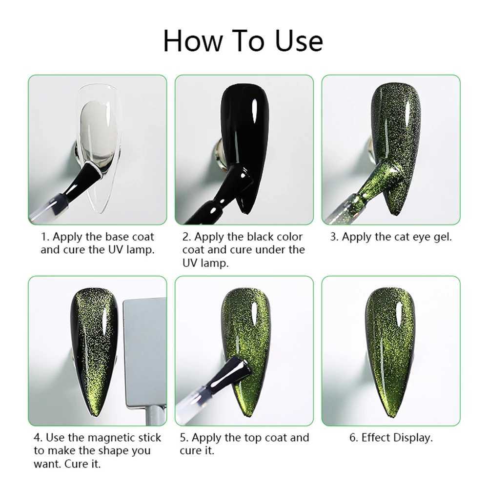 Clou Beaute Red Green Crystal Cat Eye Magnetic Gel Nail Polish 9D Galaxy Effect Holographic Reflective UV LED Varnish Nail ArtT251127