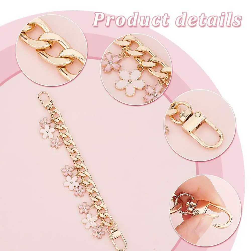 HOT Cherry Blossom Bag Pendant Chain Bow Heart Enamel Phone Charm Bag Chain Bag Extension Strap Crossbody Bag AccessoriesT251127