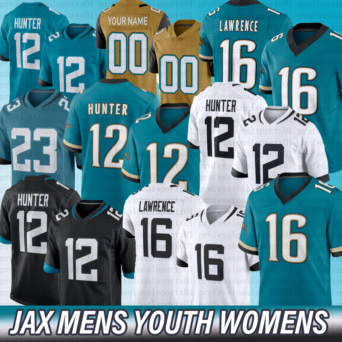#12 Travis Hunter Jersey Jacksonvillecity Jaguarss jersey Brian Thomas Jr Trevor Lawrence Jacksonviille Football Jersey Travon Walker Travis Etienne