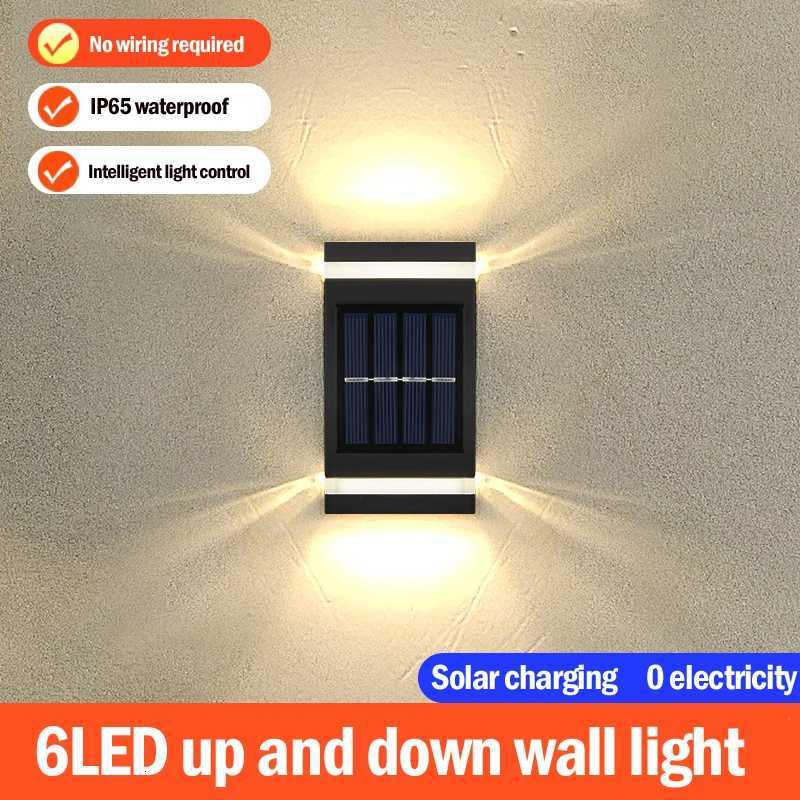 Solar Wall Lamp Outdoor Waterproof Solar Powered Up/Down Lighting for Garden Yard Home Exterior Decoration IP65 Solar Path LightM251127