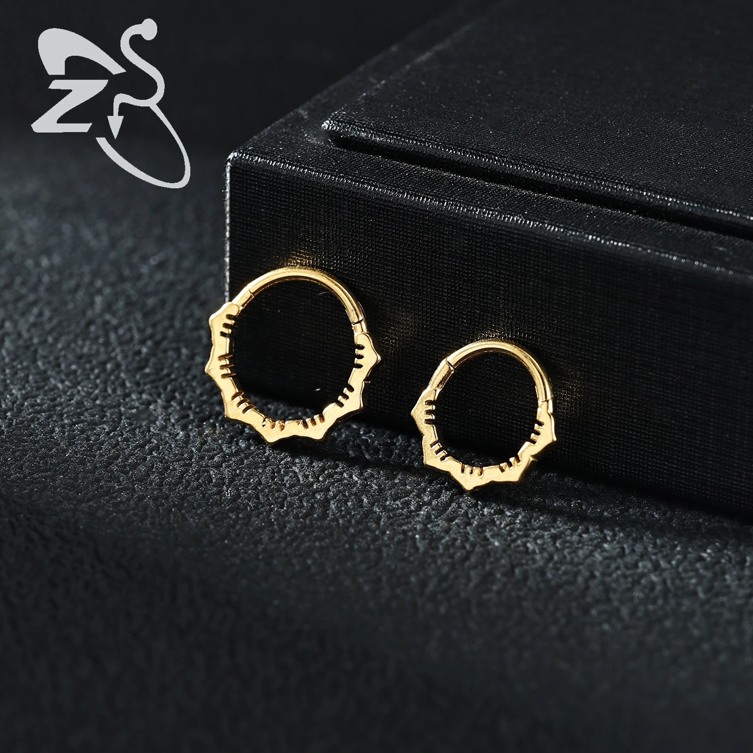 ZS 1PC Gold Color Septum Ring Round Shape Nose Piercing 316L Stainless Steel Nose Clicker Ear Helix Cartilage Piercing 16G/18G 250427