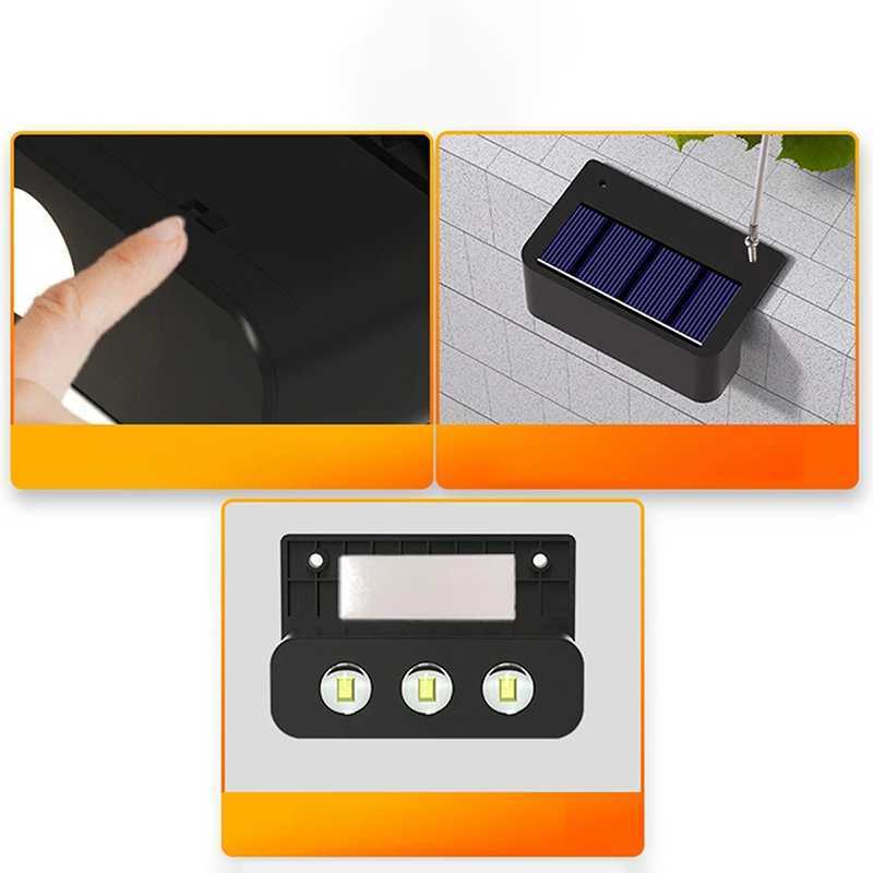 1/2/4Pcs 3LED Outdoor Solar Garden Lights Waterproof Stairs Wall Lamp Balcony Decorative For Yard Lighting Solar Powered LampsM251127