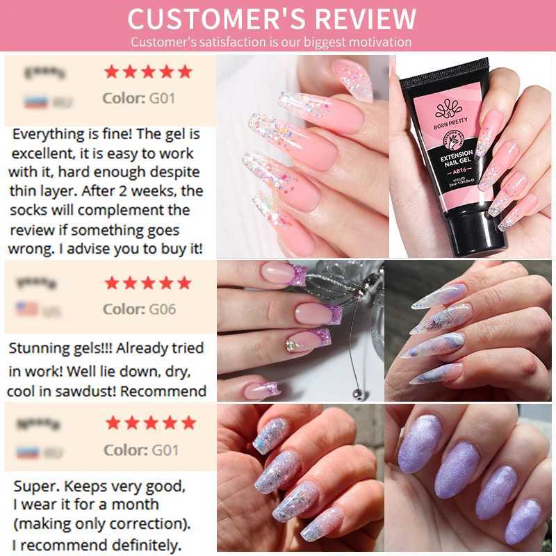 BORN PRETTY 30ml Extension Nail Gel Nail Polish Acrylic Nail Glitter Sequins Soak Off UV Extend Gel For Nail ExtensionsT251127