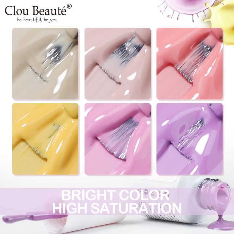 Clou Beaute 15ml Red Black White Green Neon Gel Nail Polish Base Top Coat Velvet Top 400 Colors Semi Permanent Gel Nail VarnishT251127