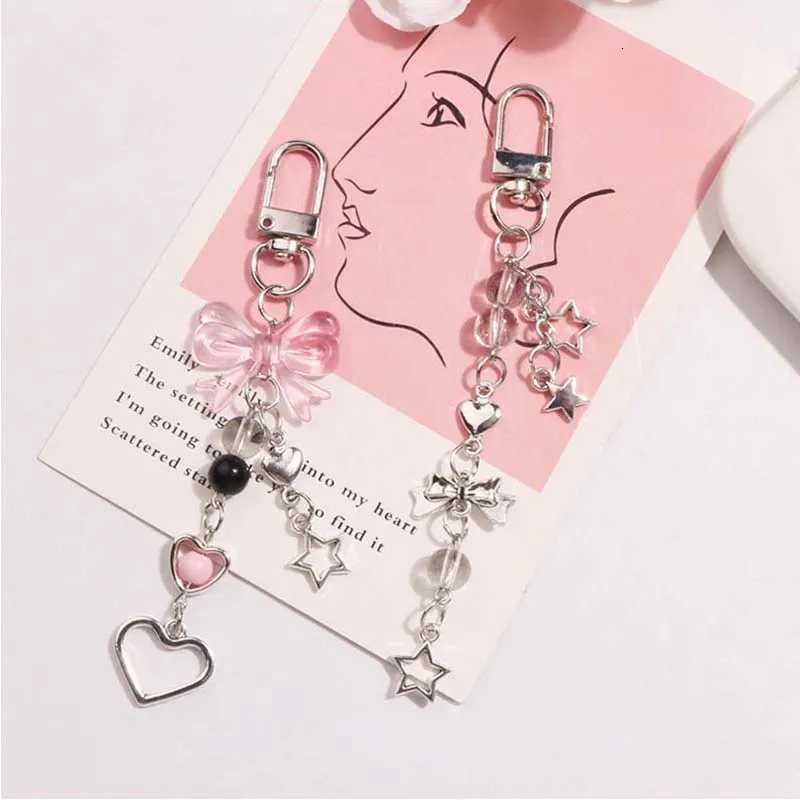 Delicate Bow Star Heart Keychain For iphone Creative Lanyard Key Chain Bag Phone Pendant Chain Y2K Kpop Jewelry Girls GiftT251127