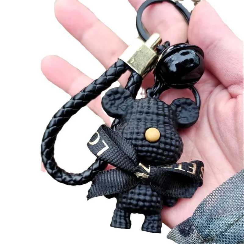 Trendy brand wool bear keychain three-dimensional doll backpack pendant female cartoon bear car key chain pendantT251127