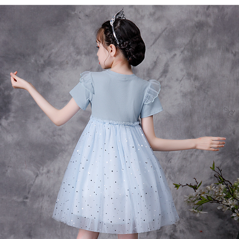 DISNEY Toddler designer clothes baby girl Elsa princess dress baby designer summer Frozen Elsa cotton children's party dress one-piece dress