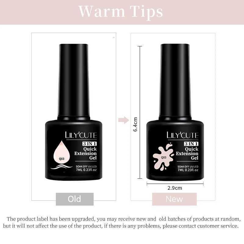 LILYCUTE 7ML Quick Extension Nail Gel Vernis Semi Permanent Acrylic Crystal White Clear Nude Gel Nail Polish UV Construction GelT251127