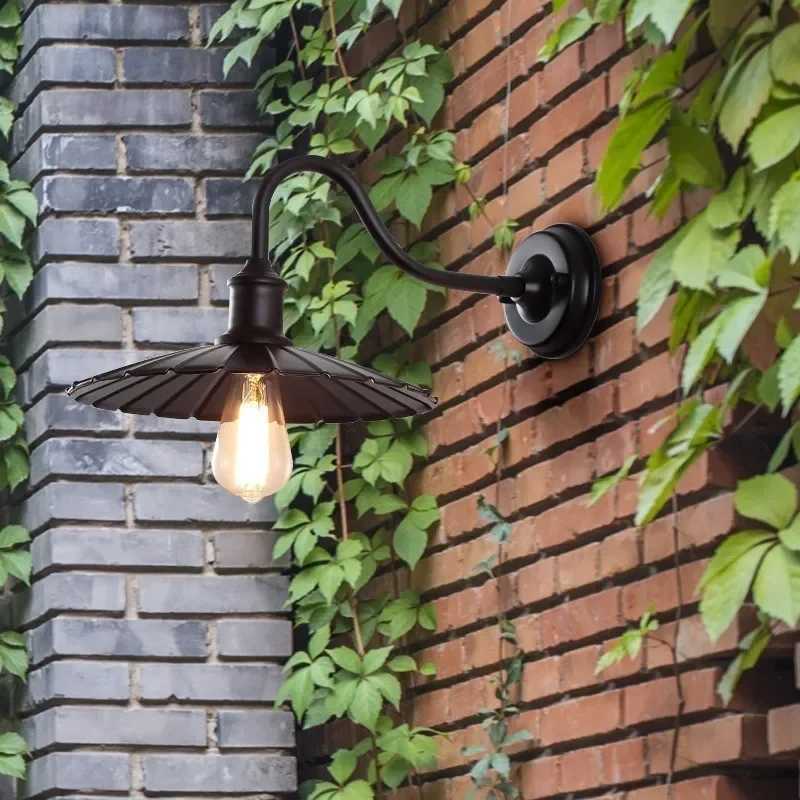 Retro Waterproof LED Wall Lamp Outdoor Courtyard Villa Garden Balcony Corridor Entrance Door E27 Decorative Lighting FixtureM251127