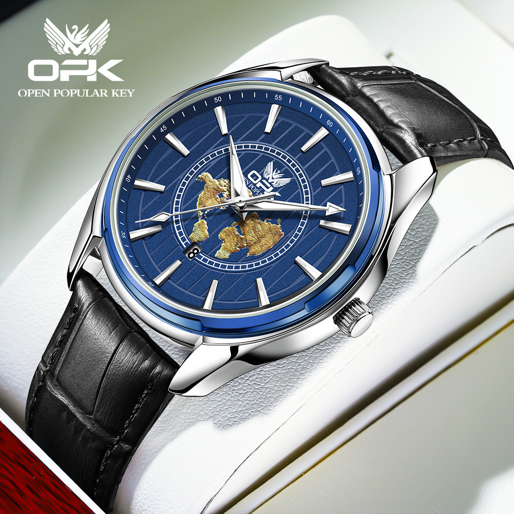 OPK Free Shipping New Designer Watch Luminous Waterproof Watch For Men Student Korean Version Trendy Versatile Automatic Non-mechanical Men's Wat