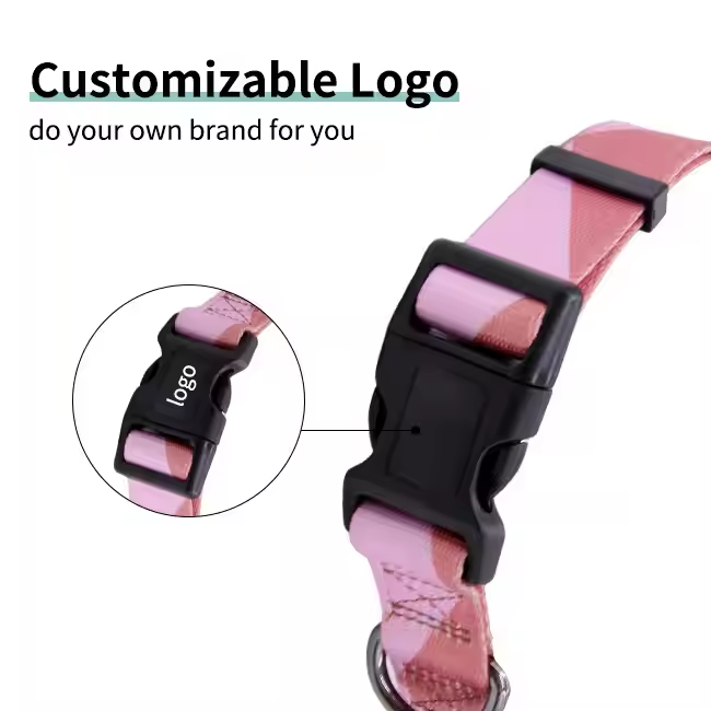 Custom Nylon/polyester Pet Collars | Durable Polyester Dog Collar with Adjustable Feature Wholesale Floral Print Pet Accessories Sustainable and Ribbo