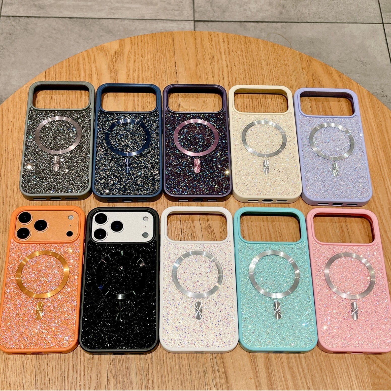 Luxurious Glitter Diamond Magnetic iPhone 17 Pro Max Case Compatible with Apple 16 Pro High-end Feel 15/14 Hard