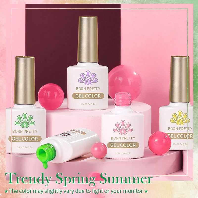 BORN PRETTY Black White Colors Gel Nail Polish 10ml Soak Off UV LED Gel Nail Art DIY Design Semi Permanent Varnishes ManciureT251127