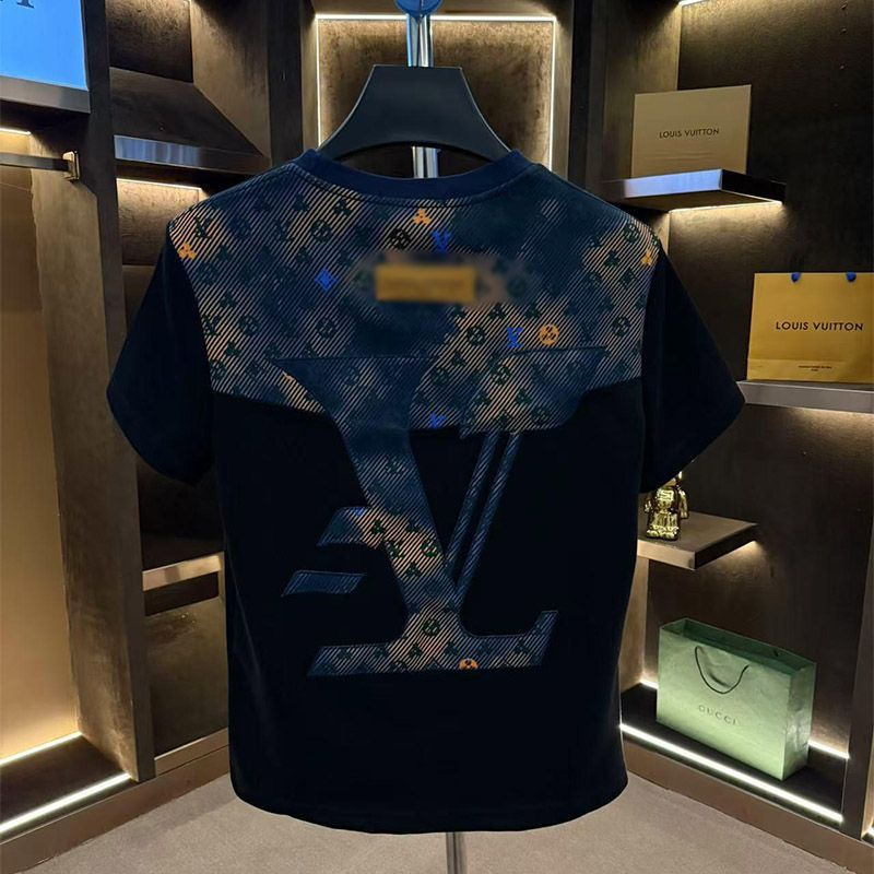 Free shipping designer Mens T-Shirts 2025 summer new light luxury round neck short sleeved T-shirt top versatile niche Hong Kong style