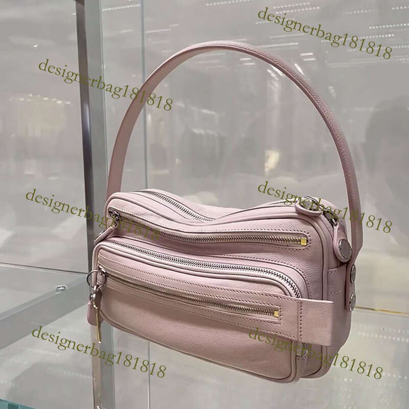 designer bag Swedish Niche New Genuine Leather Multi-Compartment Zipper Handbag Key Pendant Underarm Motorcycle Single Shoulder Crossbody Bag