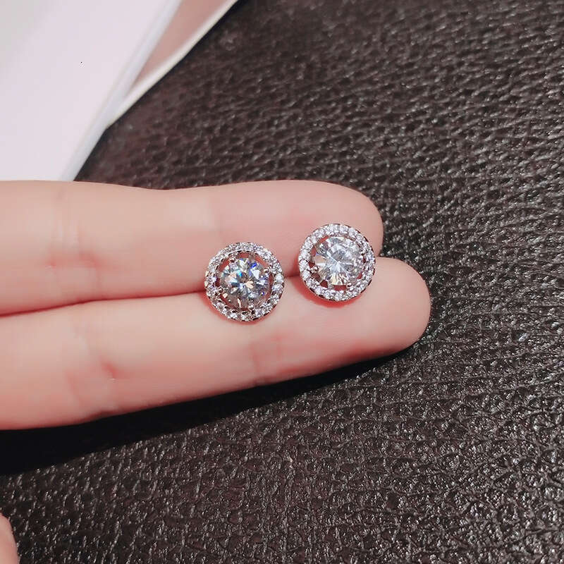 A 2025 new minimalist earring with two earrings, featuring Korean style and a trendy internet celebrity sier needle design
