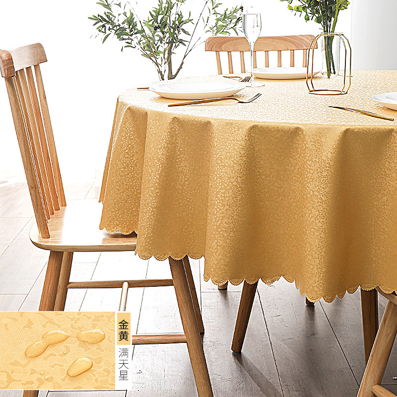 A841 European waterproof and oil-proof tablecloth hotel restaurant household pvc round large round table tablecloth tablecloth wholesale