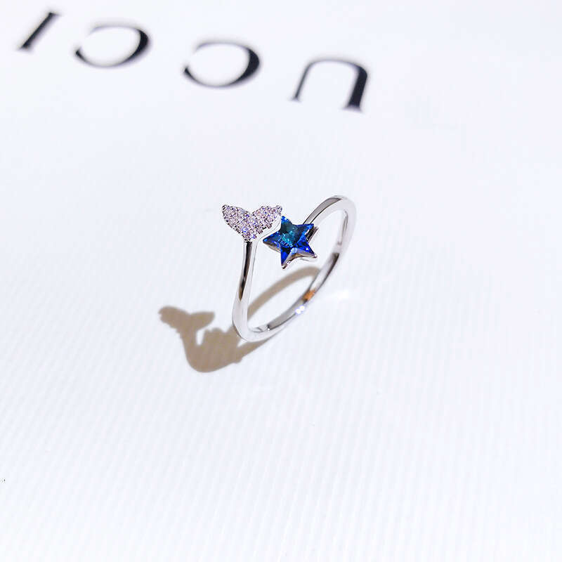 Beauty fish tail female ins personality, simple and cold style, open mouth ring, fashionable, niche, light luxury, trendy, liquid food finger ring