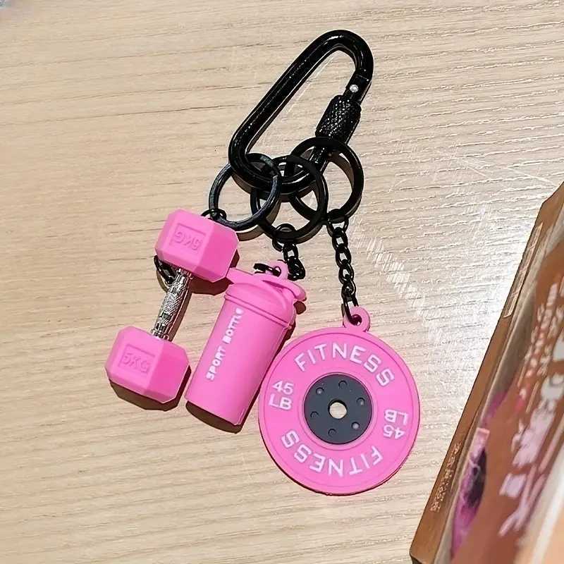 Detachable Barbell Plates Keychain Dopamine INS Simulation Dumbbells Keyring Water Cups Creative Fitness Series Pendant FriendsT251127